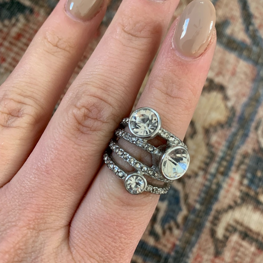 Silver Lab Diamond Ring Set - Picture 2 of 4